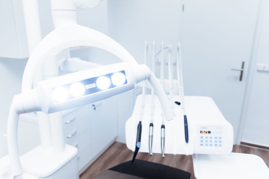 A bright, clean dental treatment room at the practice with modern equipment
